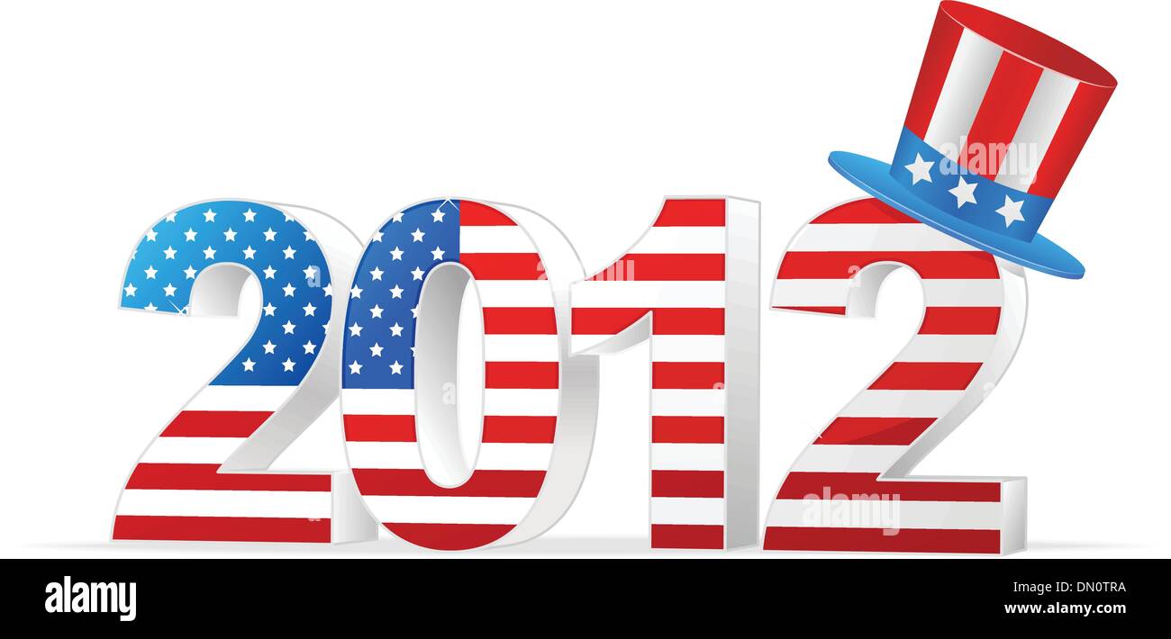 Vektor-Bild für die Präsidentschaftswahlen 2012 in Amerika Stock Vektor