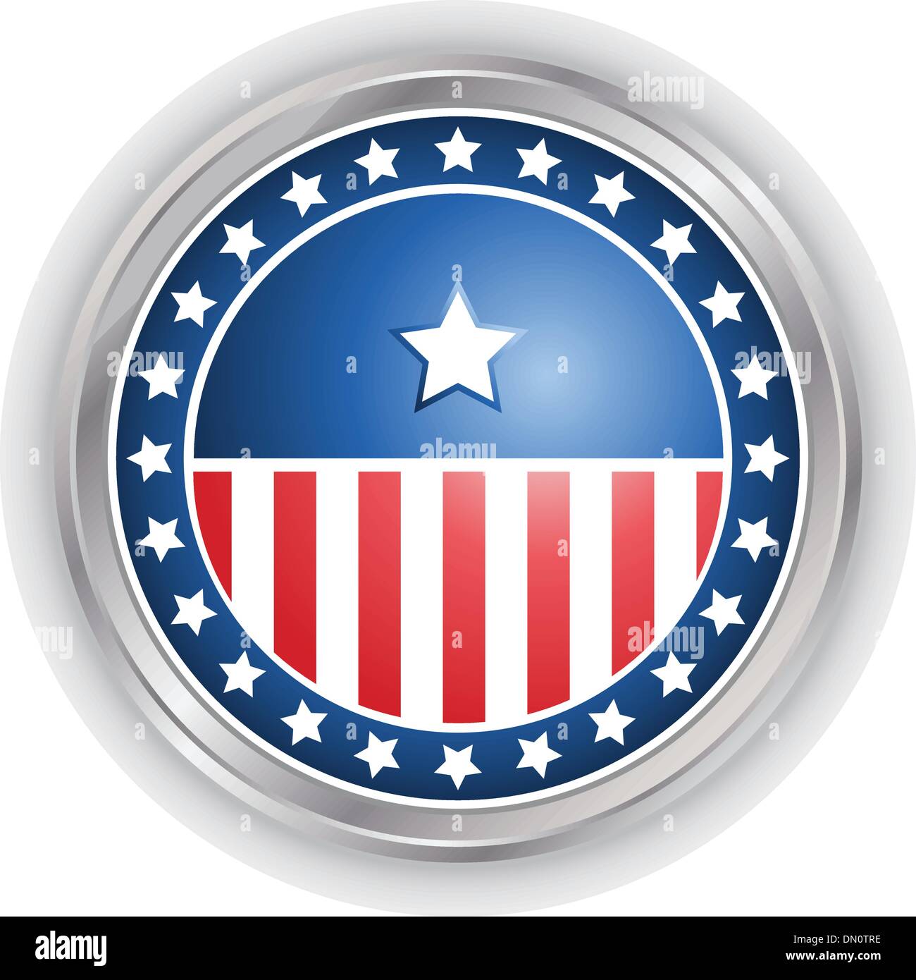 Vektor-Bild einer Plakette mit Sternen und Streifen Stock Vektor