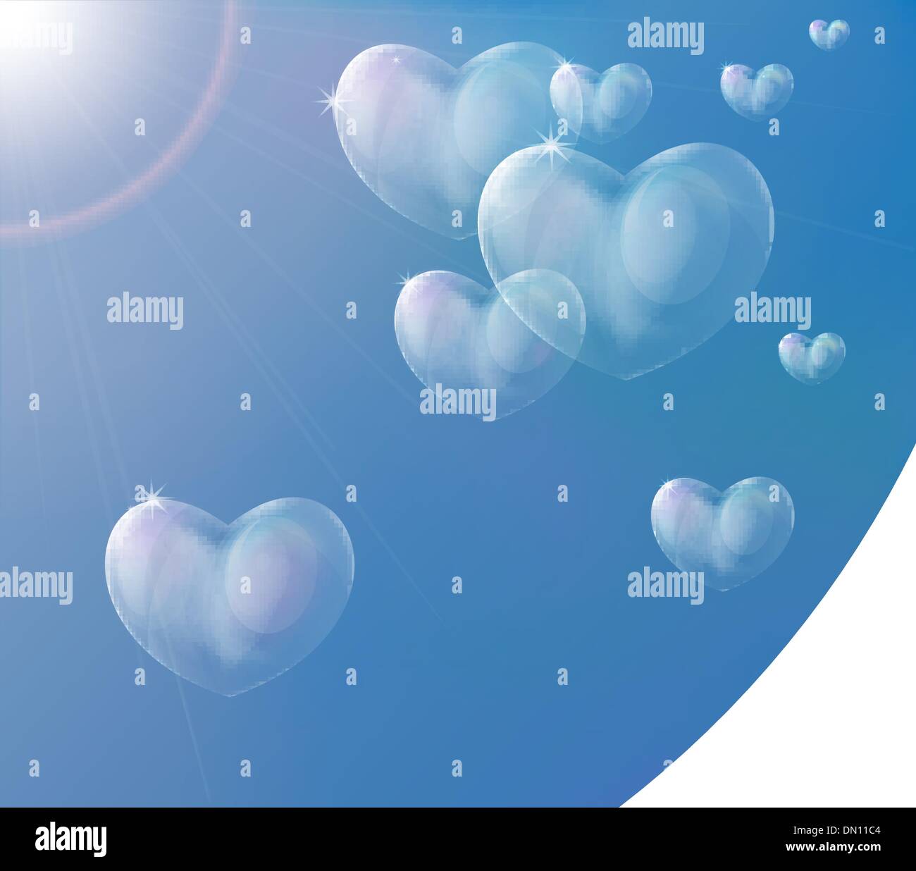 Seifenblasen Herz Stock Vektorgrafik Alamy