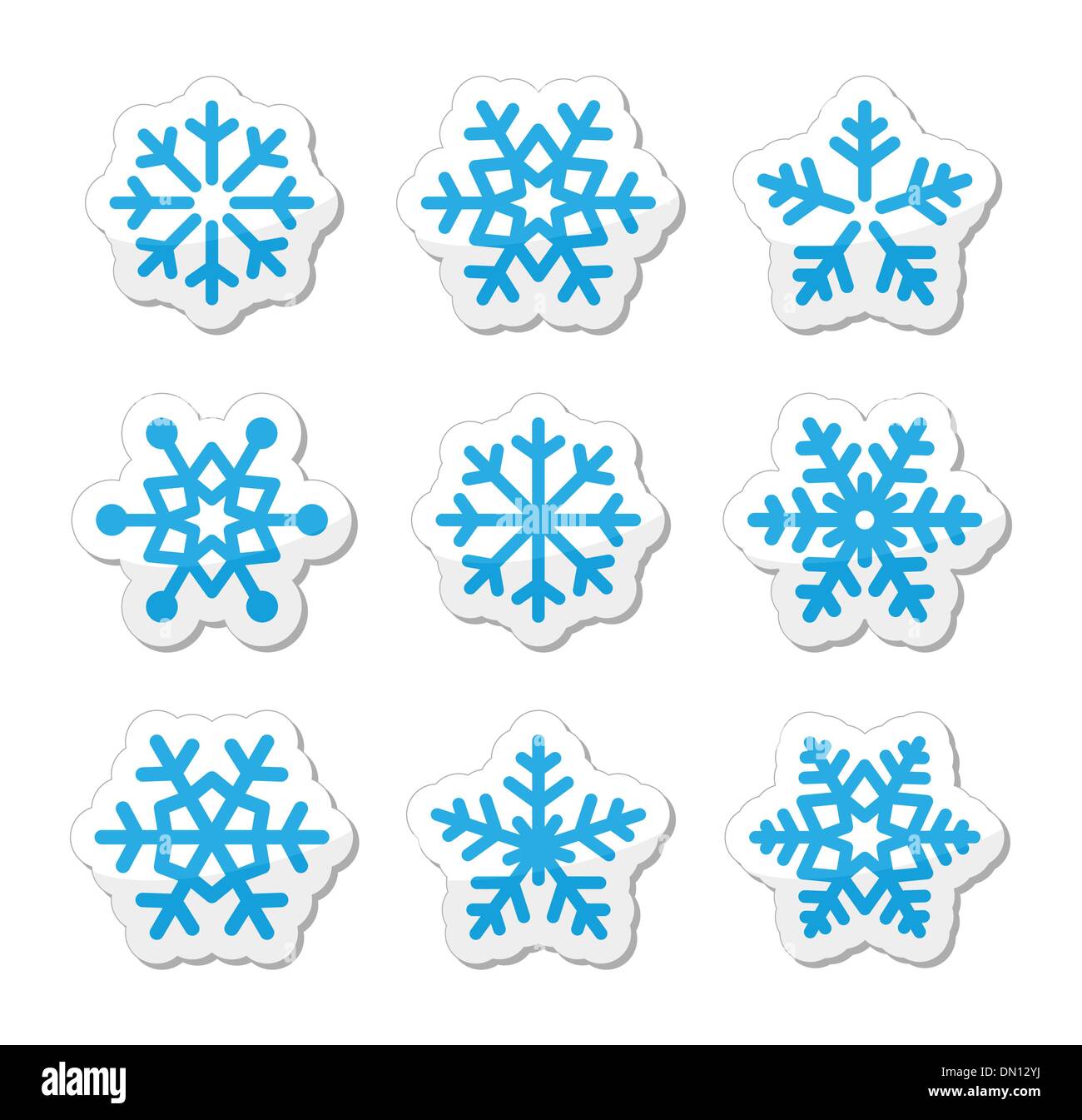 Weihnachts-Schneeflocken-Icons set Stock Vektor