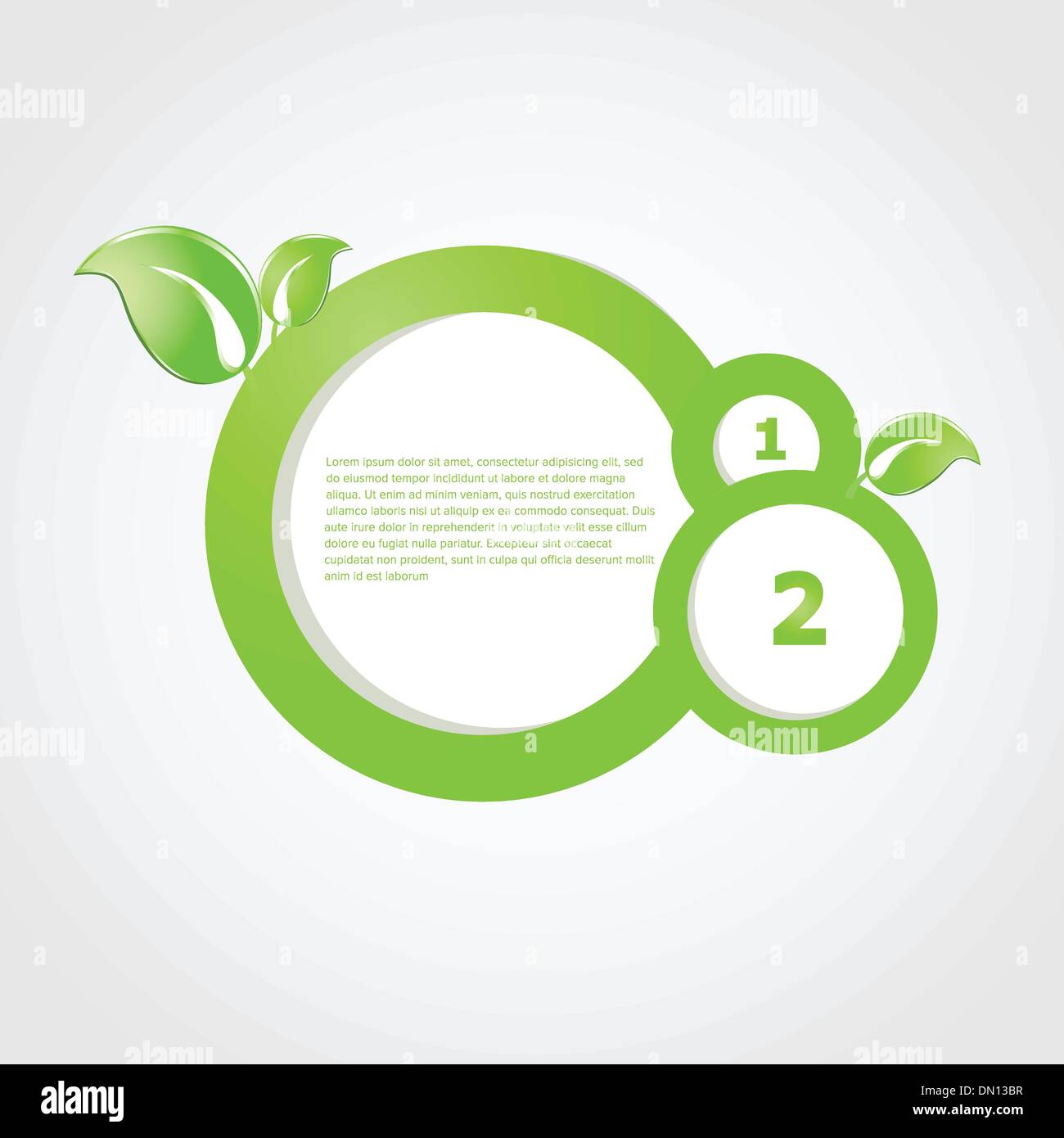 Grüne ökologische Banner mit grünen Blättern und Platz für Ihren text Stock Vektor