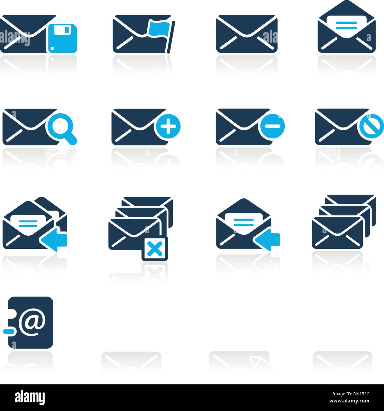 E-Mail-Icons / / Azure Serie Stock Vektor