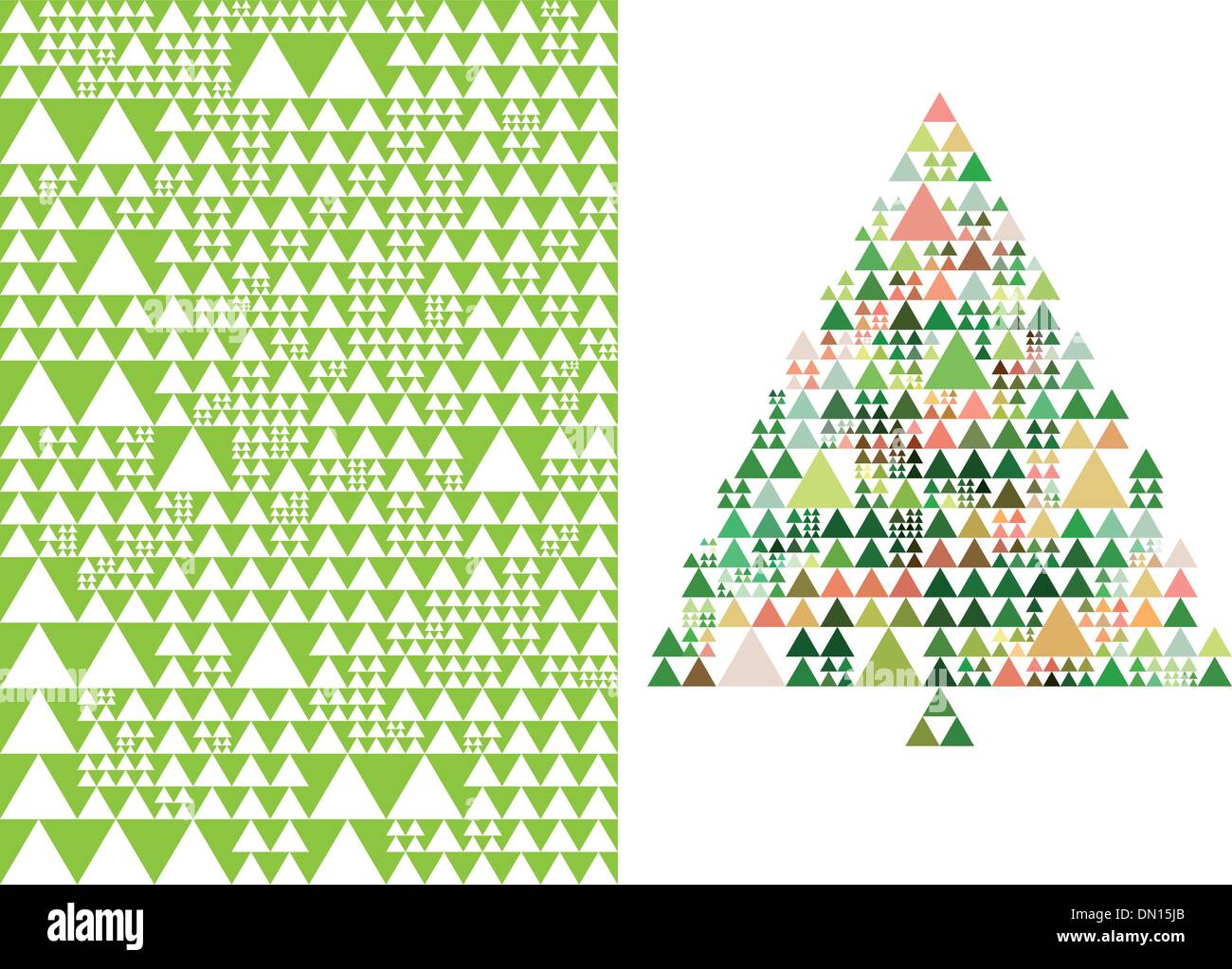 Weihnachtsbaum und Muster, Vektor Stock Vektor