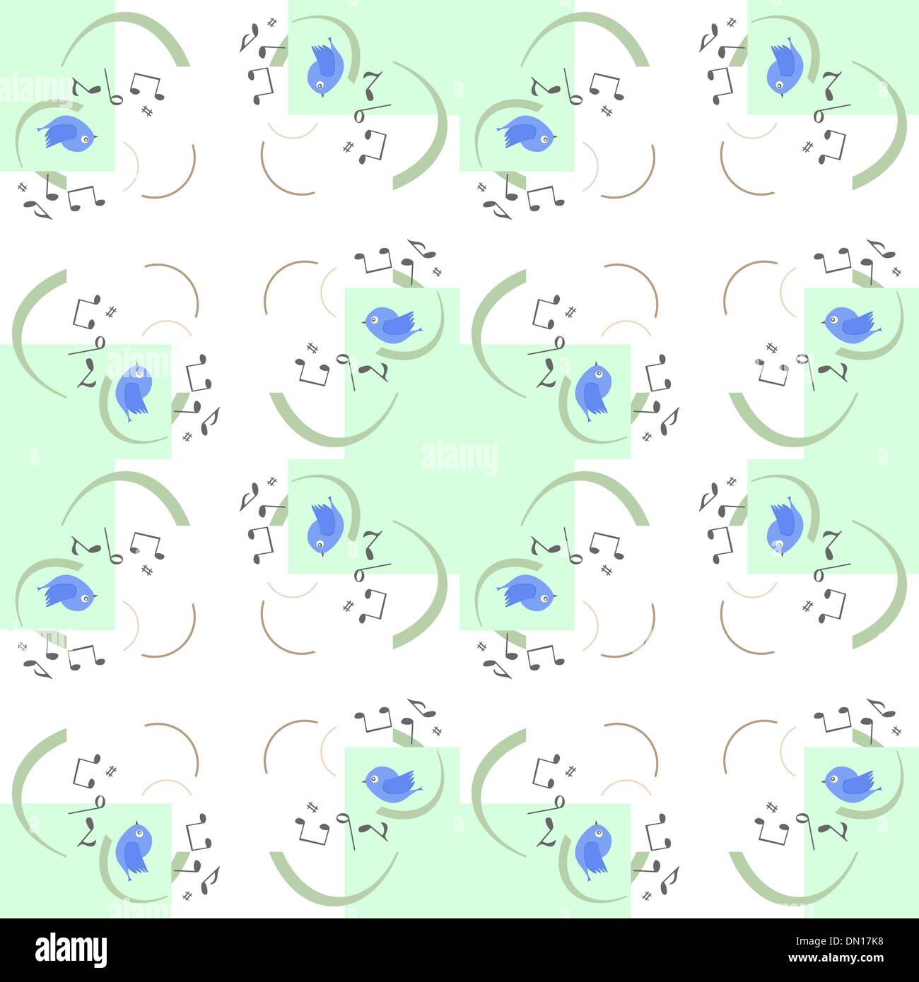 nahtlose Vektormuster mit niedlichen Vögel Stock Vektor