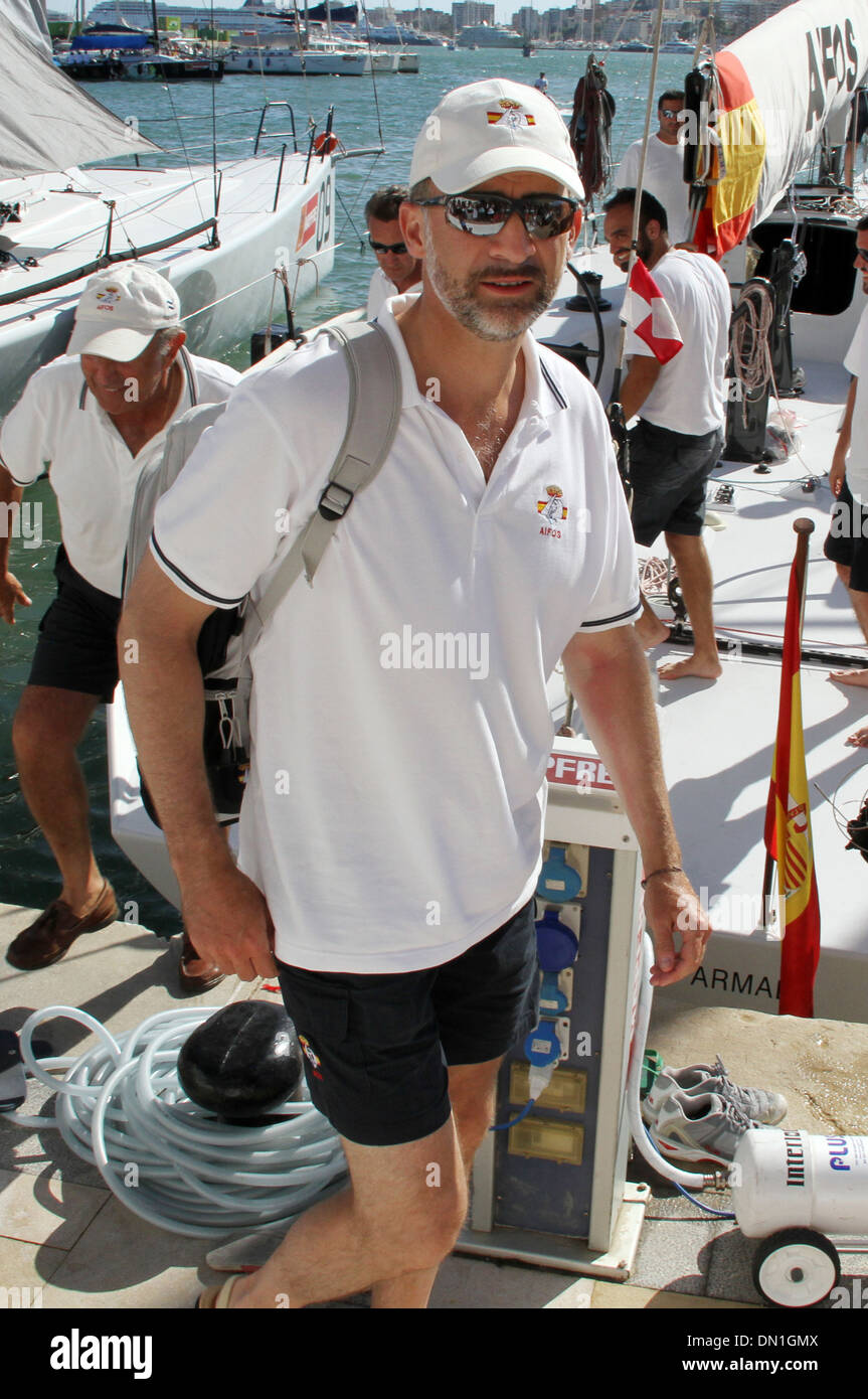 Der Prinz Felipe von Spanien während des Königs Cup Segeln in Palma De Mallorca. Stockfoto