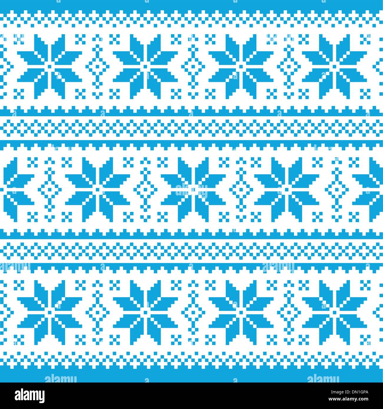 Traditionelle dekorative Weihnachten gestrickt Muster - nordischen Stil Stock Vektor