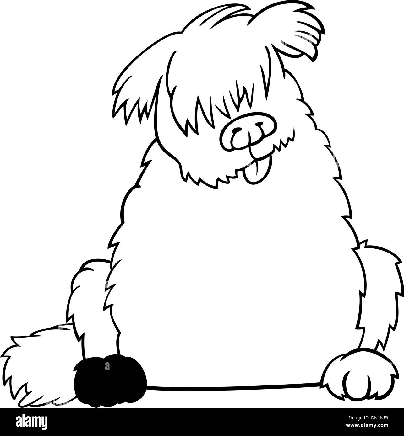 Neufundland Hund Cartoon für Malbuch Stock Vektor