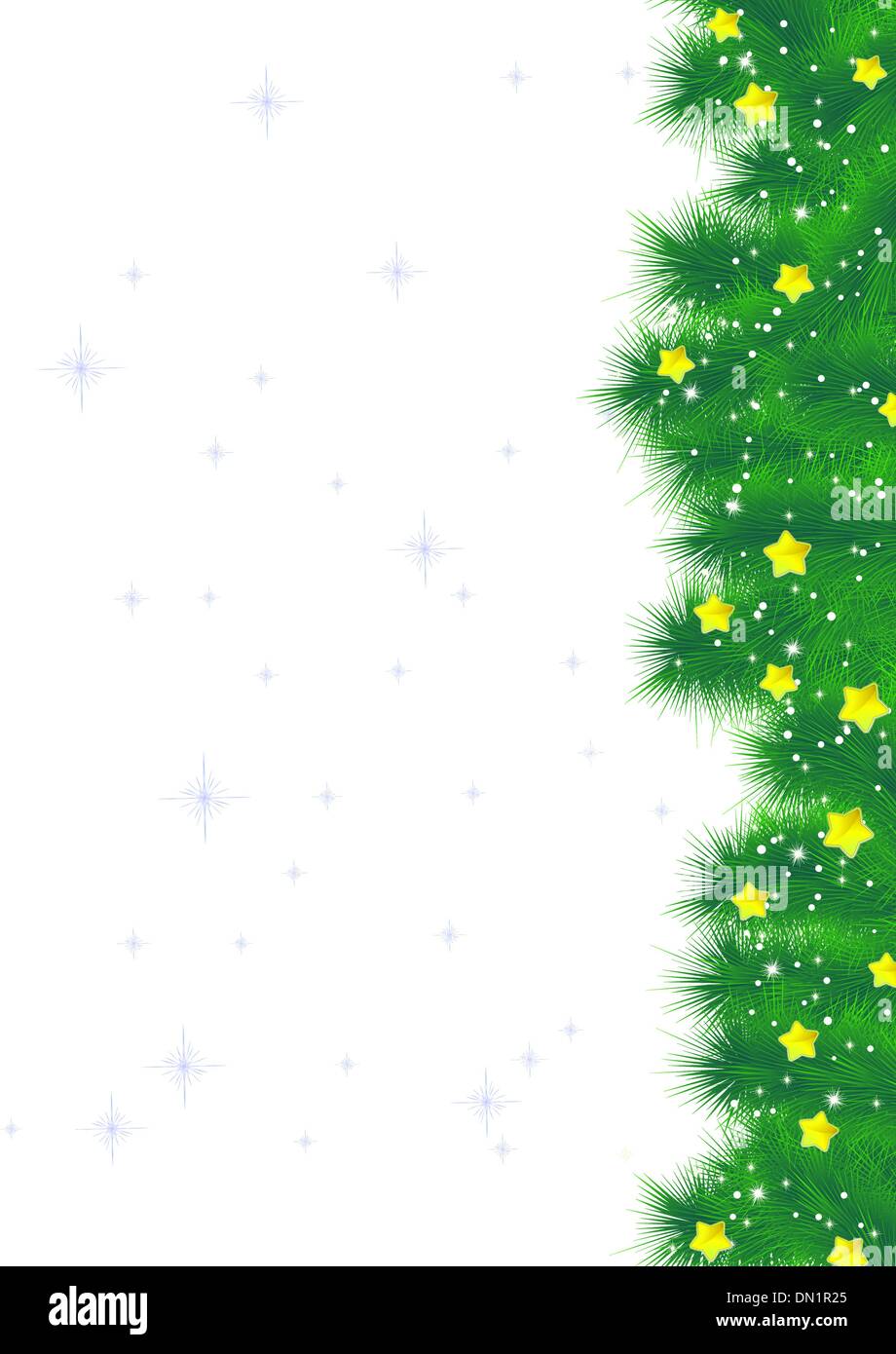 Weihnachtsbaum Zweig auf blauem Grund. EPS 8 Stock Vektor