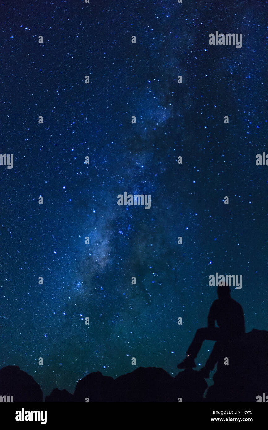 USA, Hawaii, Big Island, Milky Way von Mauna-Kea-Observatorium (4200m) Stockfoto
