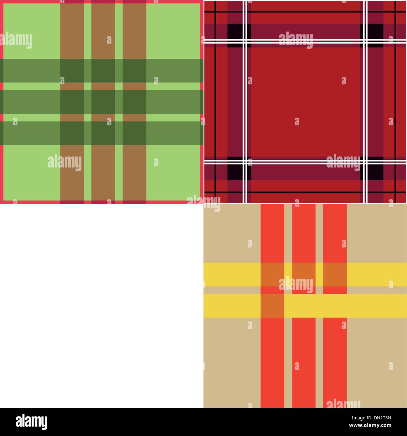 Satz von nahtlosen Tartan Stoffmuster Stock Vektor