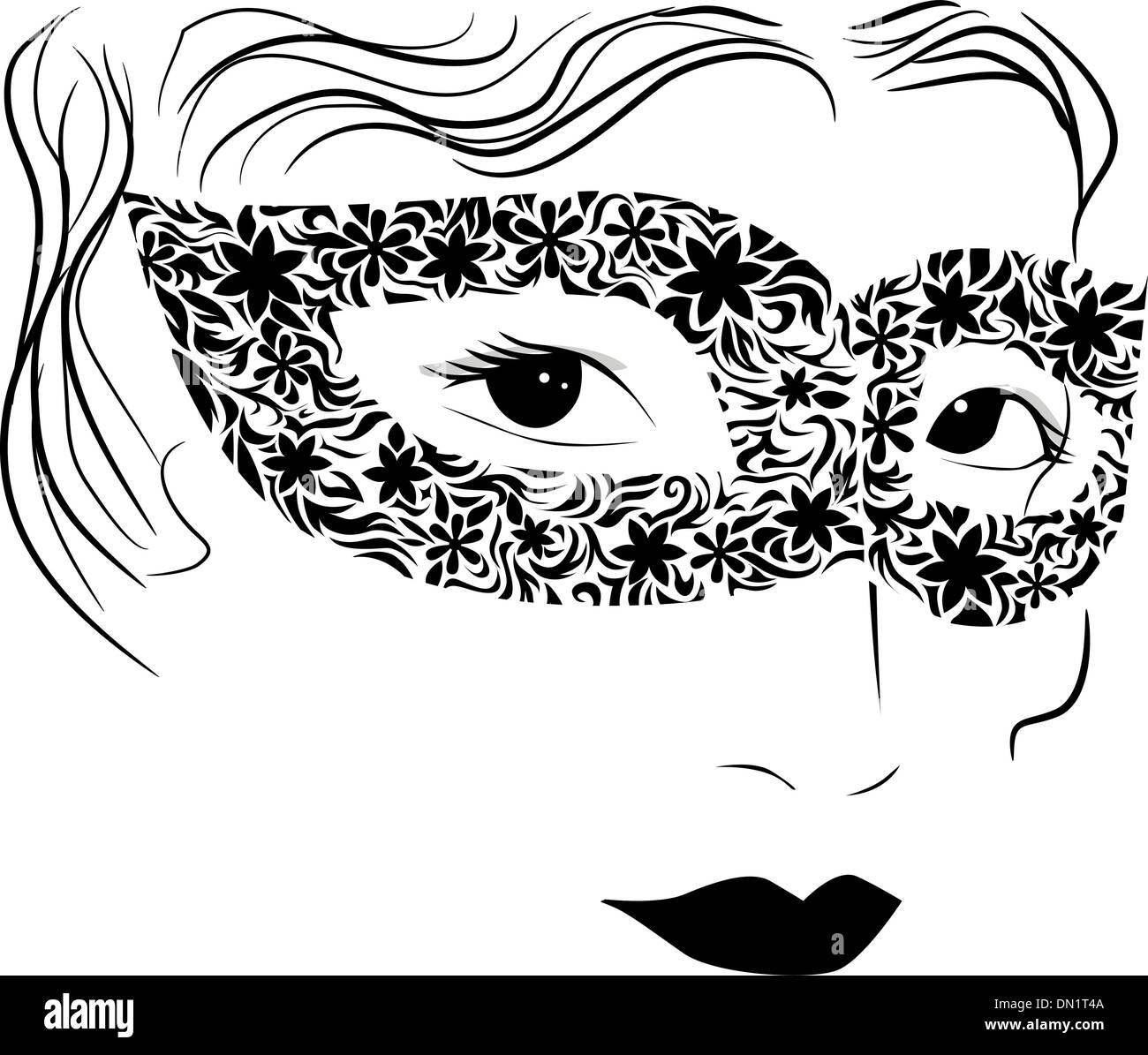 Frau mit Maske Stock Vektor