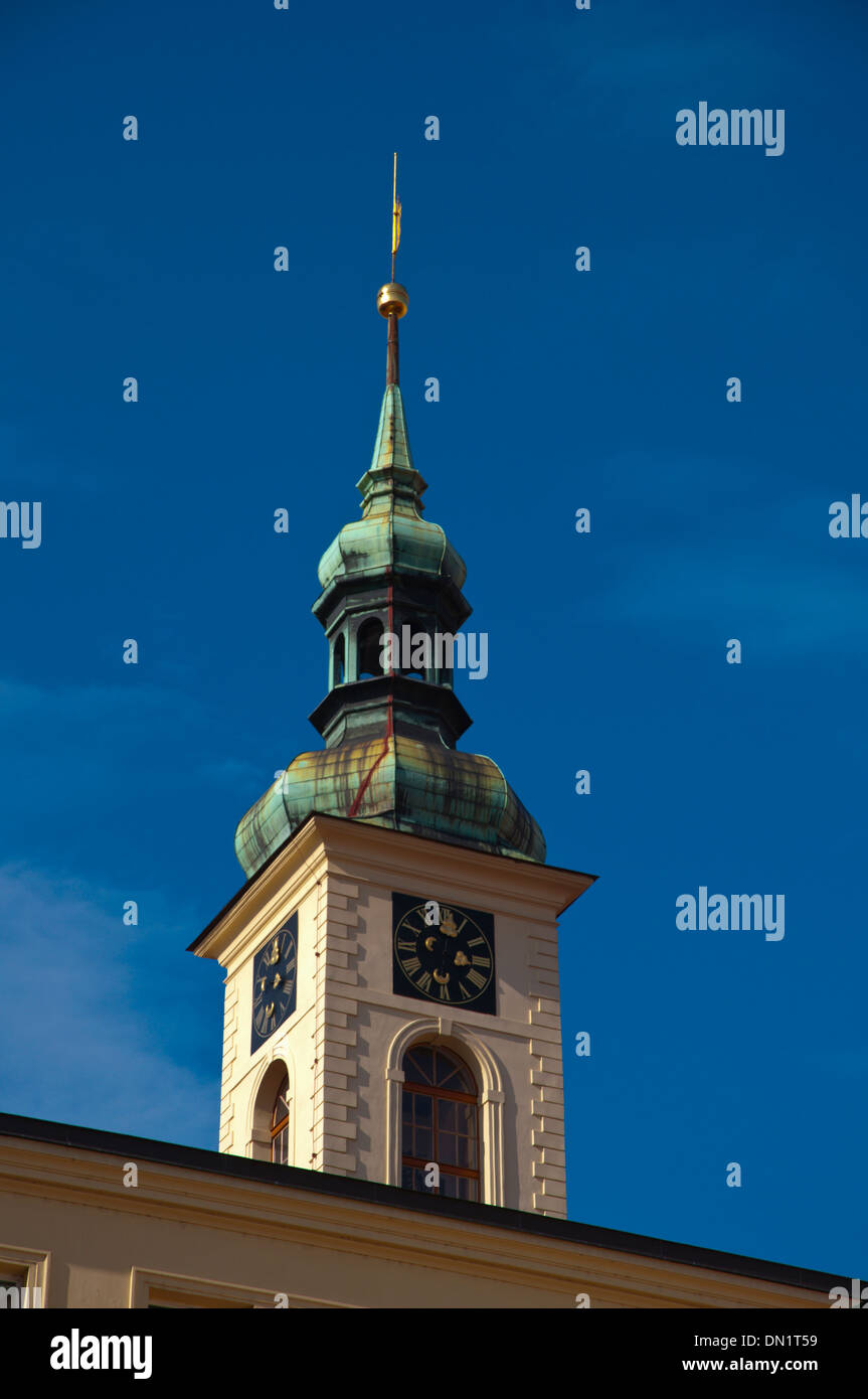 Uhrturm Clementinum ehemaligen Klosteranlage außerhalb von Prag Tschechische Republik Europa Stockfoto