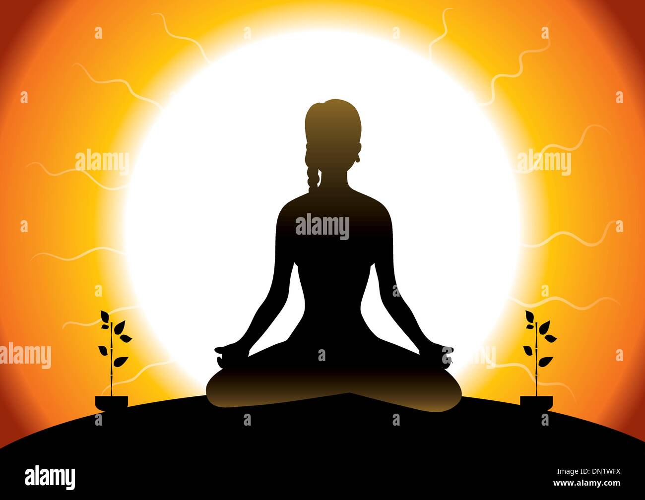 Schöne Frau Youga-Übungen Stock Vektor