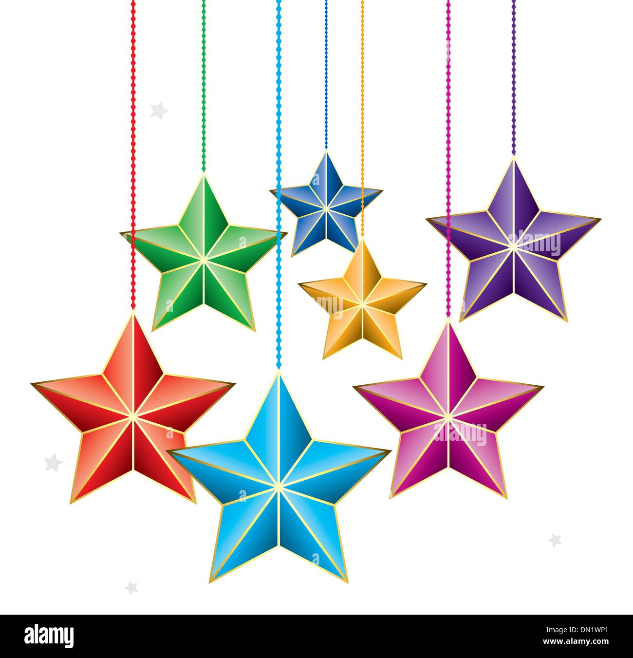 Vektor-bunte Weihnachtssterne Stock Vektor