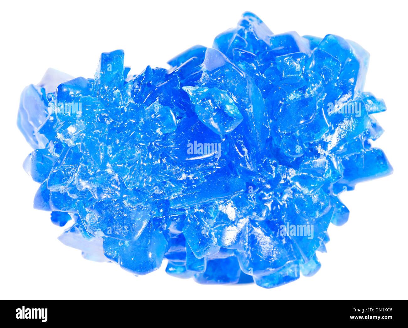 Isolierte Foto von einem blauen Kristall oder Mineral auf weißem Hintergrund Stockfoto