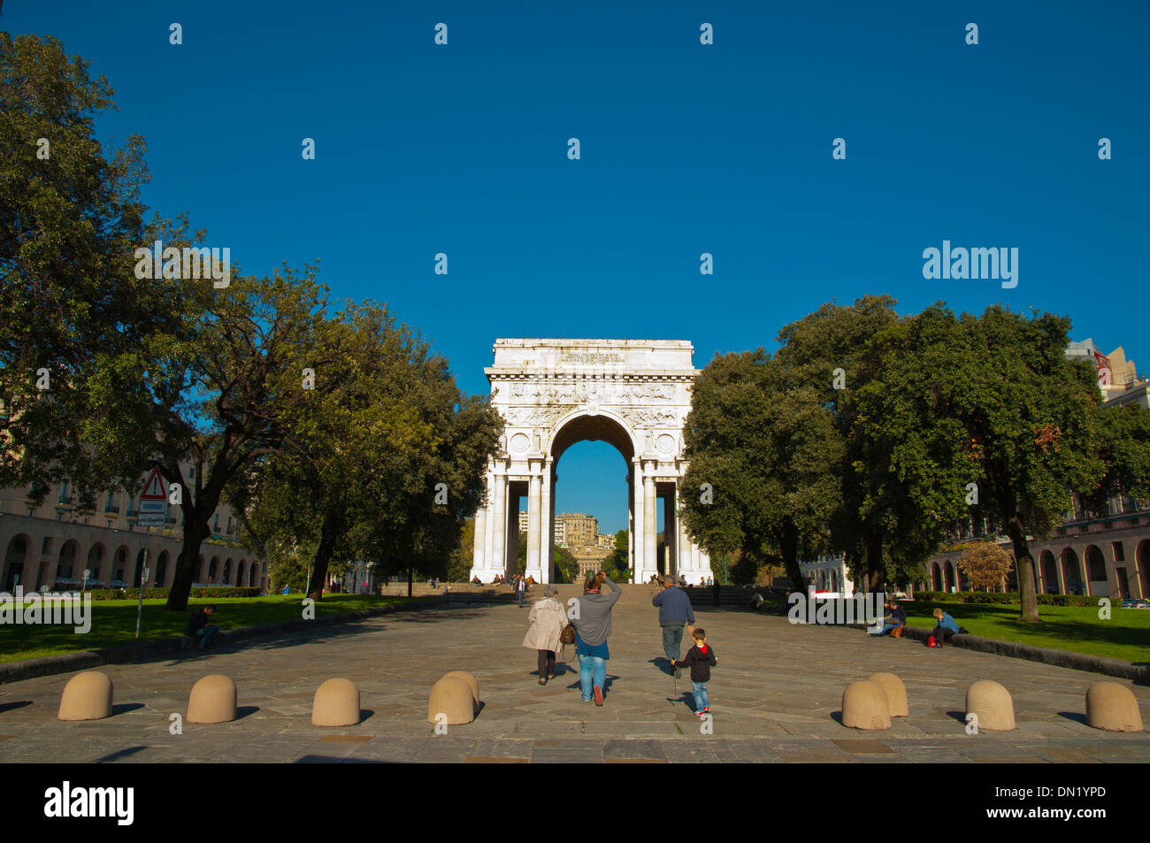 Arco della Vittoria den Sieg Bogen Piazza della Vittoria quadratischen zentralen Genua Ligurien Italien Europa Stockfoto