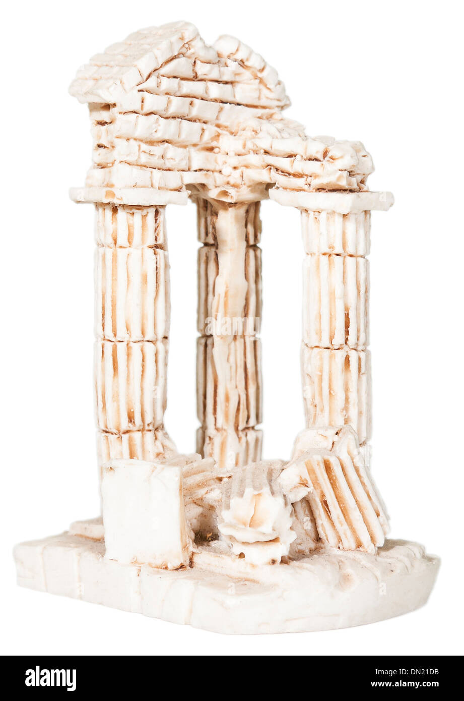 Figur oder Skulptur der Ruinen des antiken Säulen in Griechenland oder Italien Stockfoto