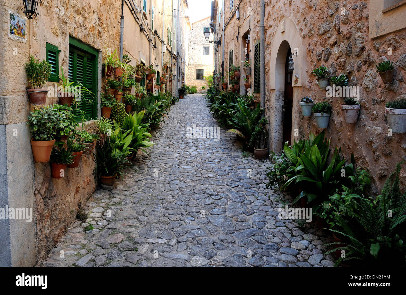 Valldemossa ist eine Stadt in der Serra de Tramuntana im Norden von Mallorca. Stockfoto