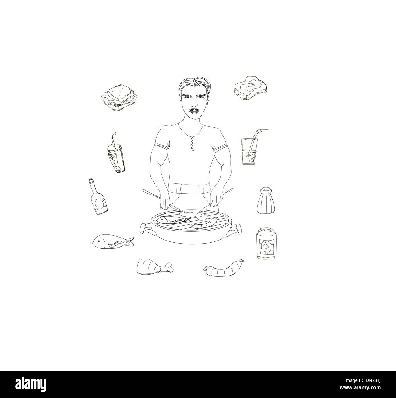 Grill-Icon-Vektor-set Stock Vektor