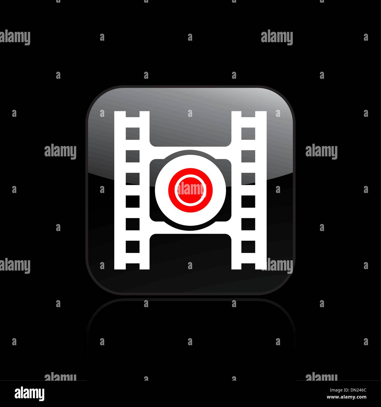 Vektor-Illustration der einzelnen video-Aufnahme-Symbol Stock Vektor