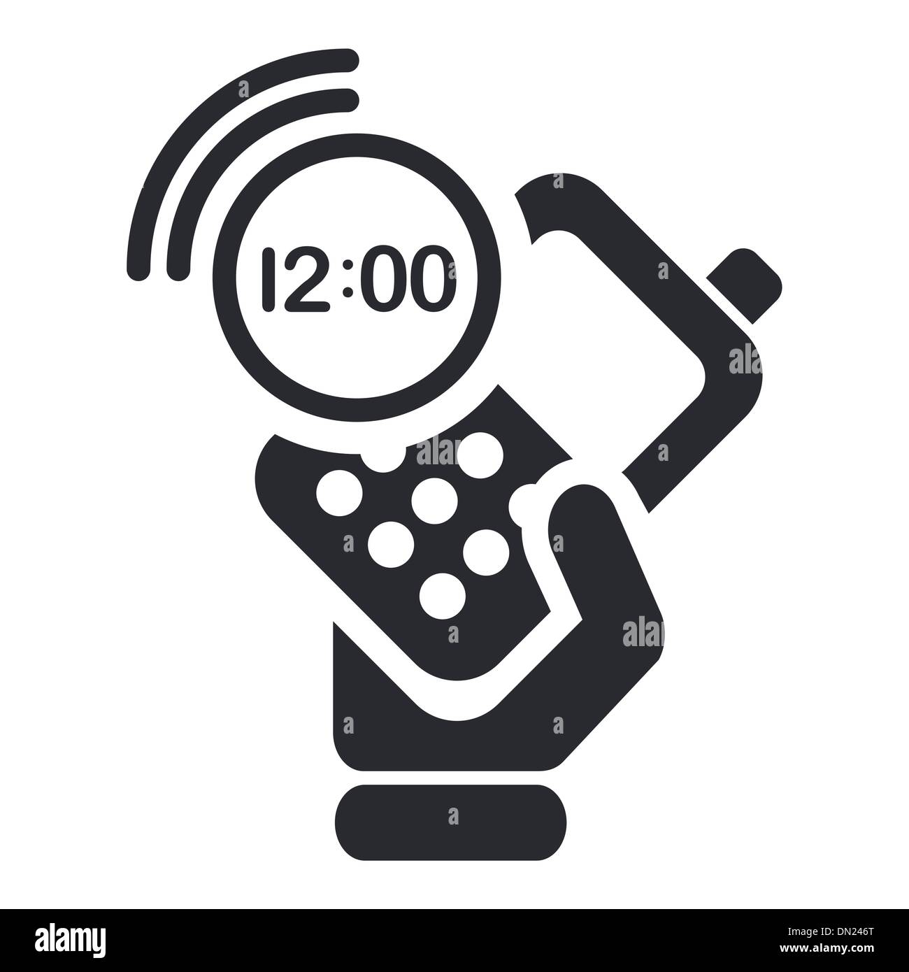 Vektor-Illustration von isolierten Zeit Telefonsymbol Stock Vektor