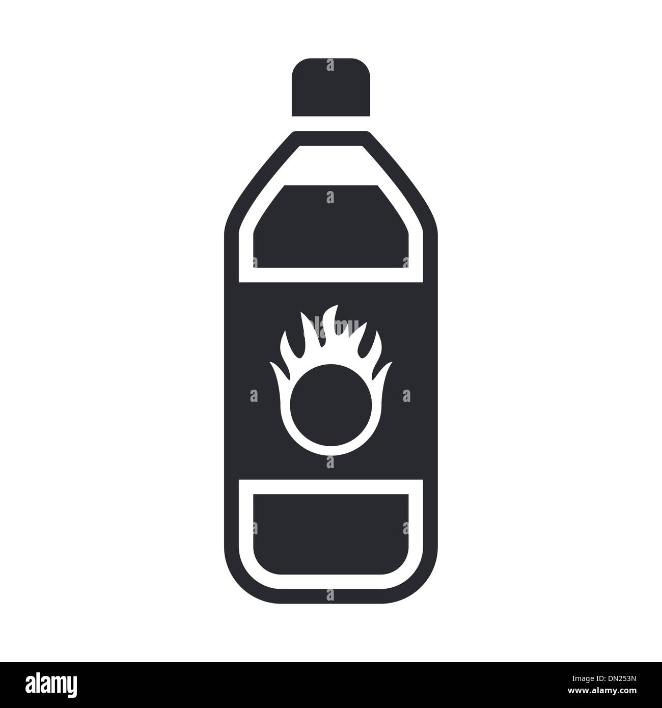 Gefährliche Flüssigkeitsflasche im einzigen Vektor icon Stock Vektor