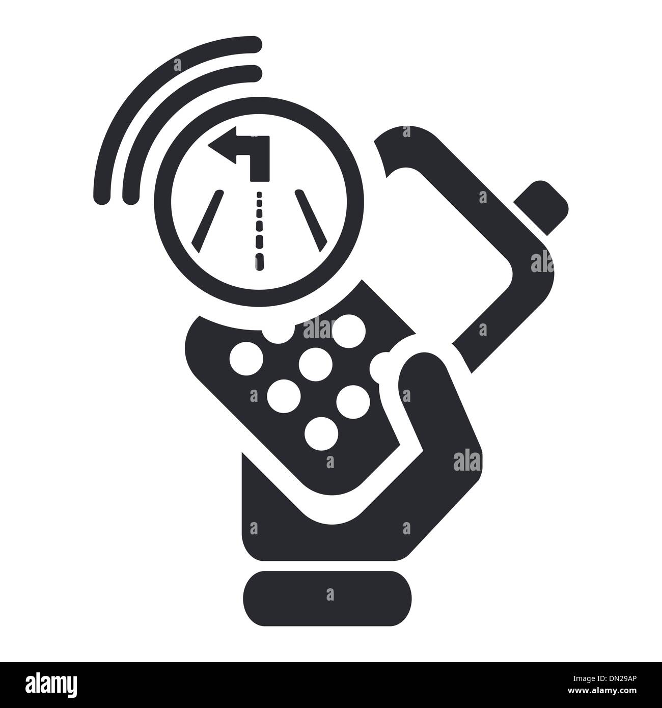 Vektor-Illustration der einzelnen Navigator Telefonsymbol Stock Vektor