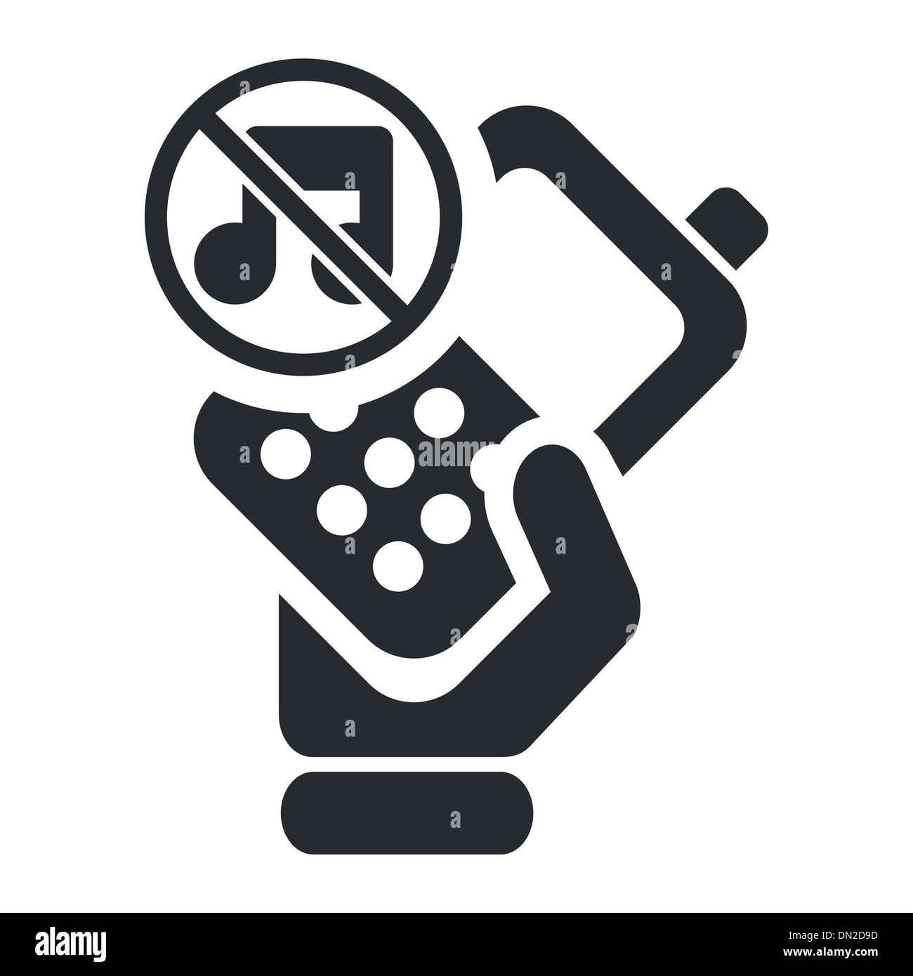 Vektor-Illustration der einzelnen stumm Telefonsymbol Stock Vektor