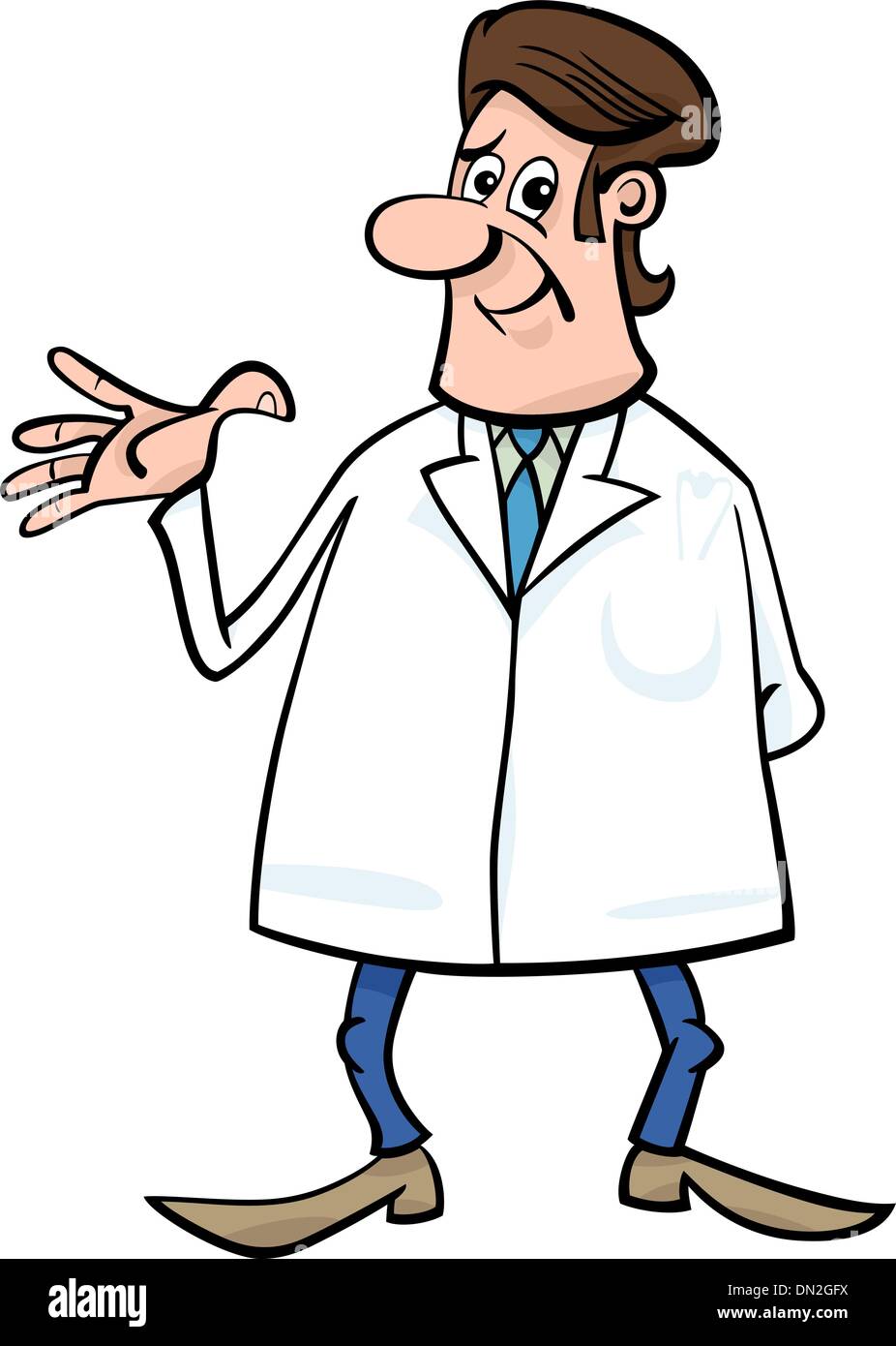 Arzt im weißen Kittel Cartoon illustration Stock Vektor