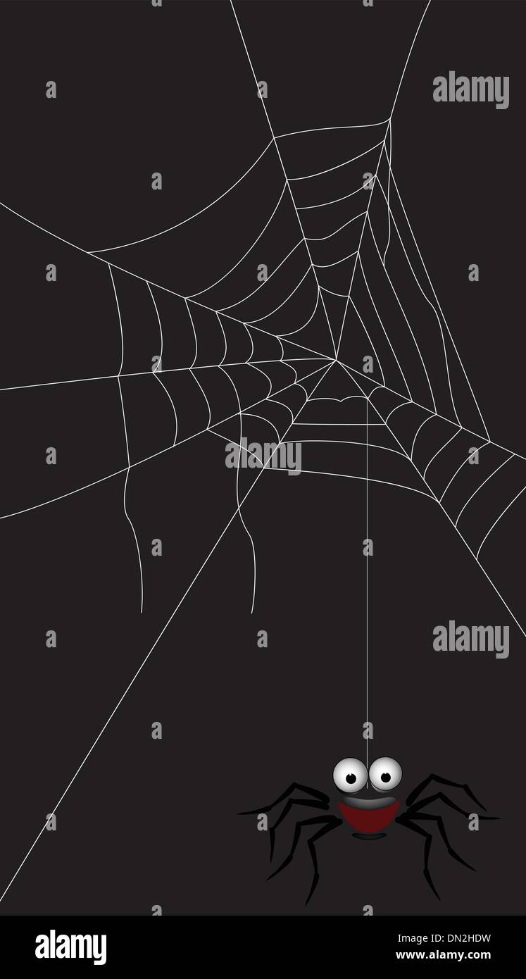 Spider Web Illustration mit dunklem Hintergrund Stock Vektor