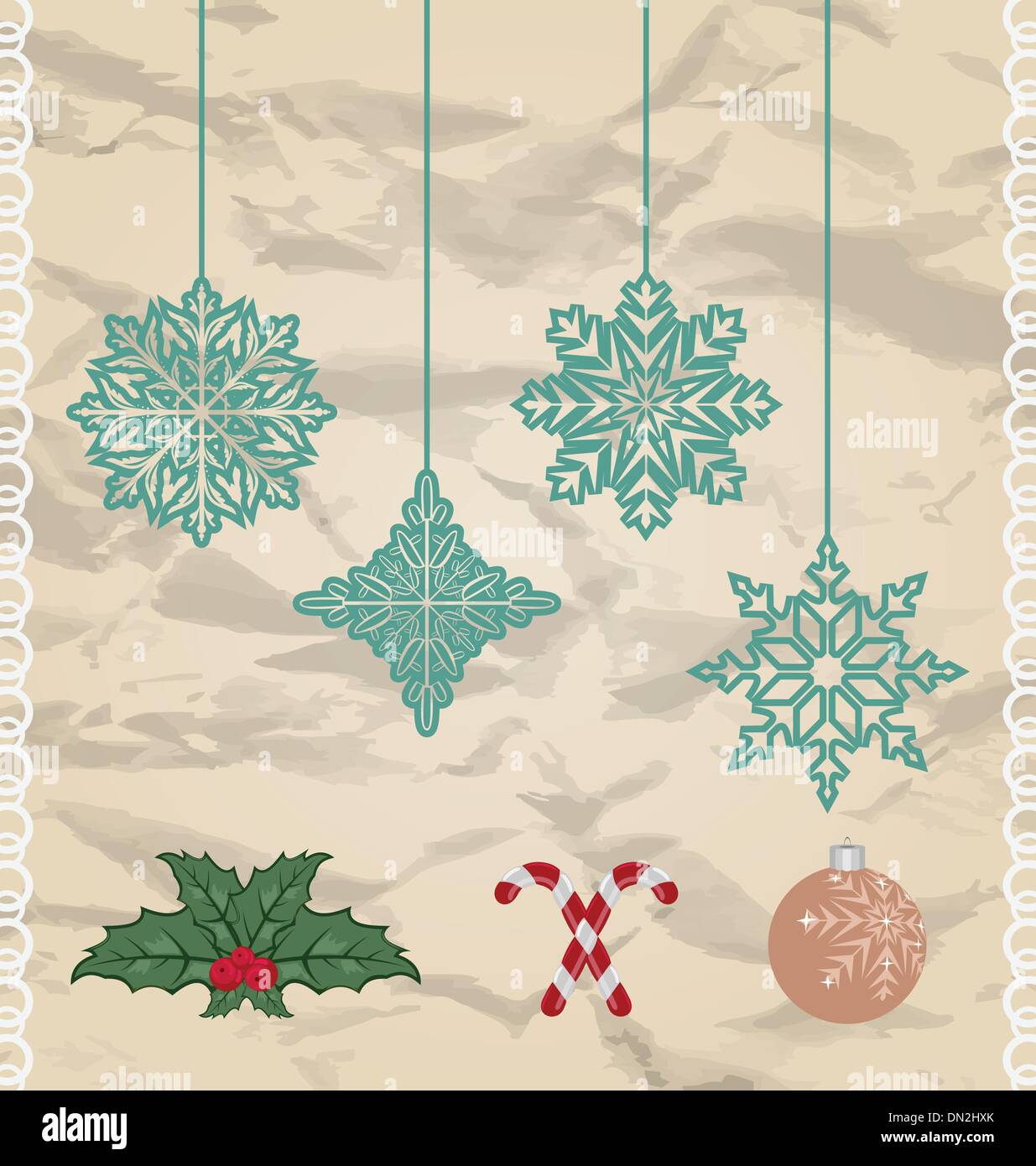 Weihnachten und Neujahr Elemente festlegen Stock Vektor