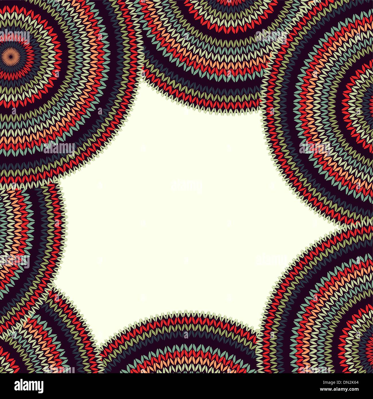 Abstrakter Stil Frame mit einfachen Farbe Vektor Handarbeiten runden G Stock Vektor