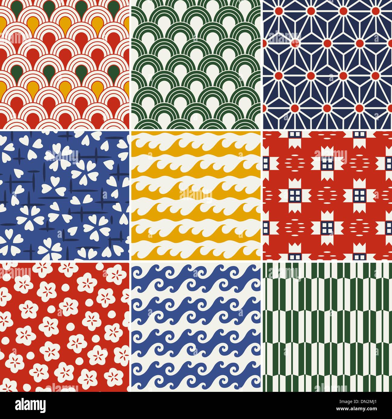 nahtlose japanischer Kimono-Muster Stock-Vektorgrafik - Alamy