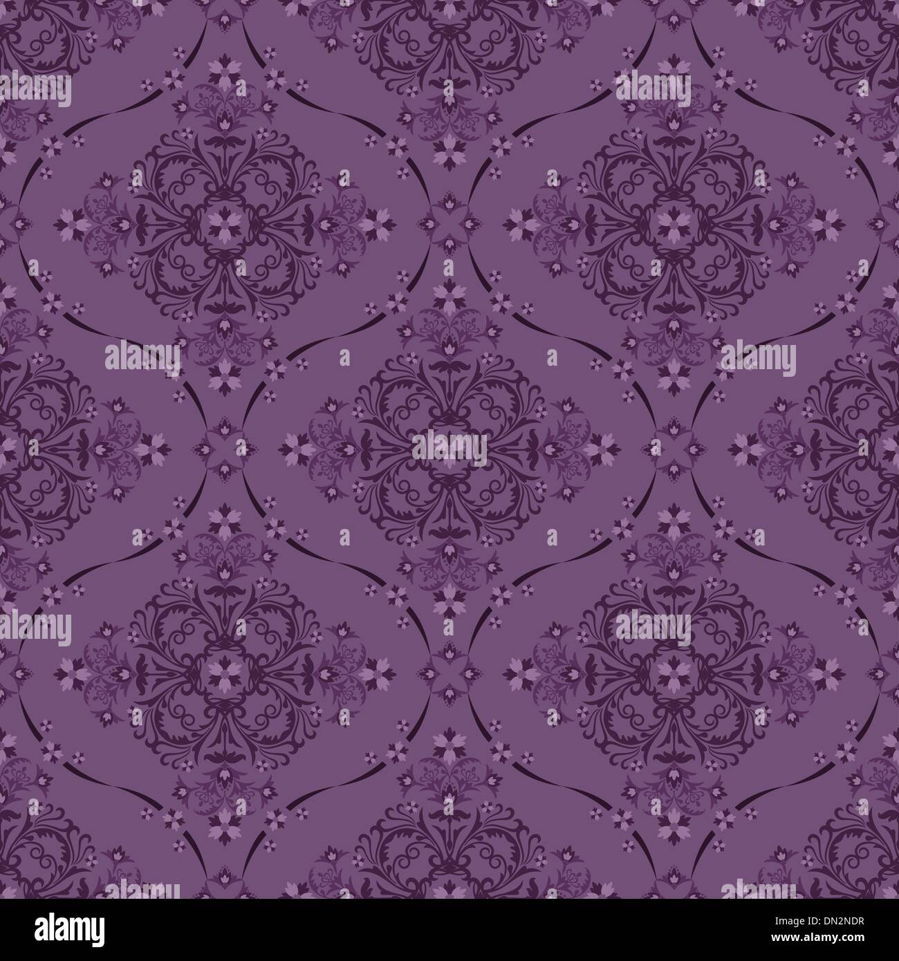Nahtlose Luxus Lila Floral Tapetenmuster Stock Vektorgrafik Alamy