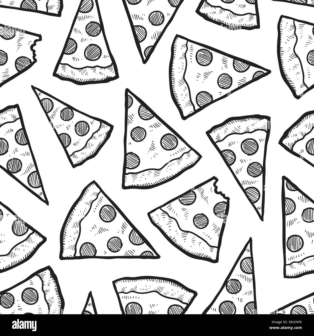 Nahtlose Pizza Slice Vektor Hintergrund Stock Vektor