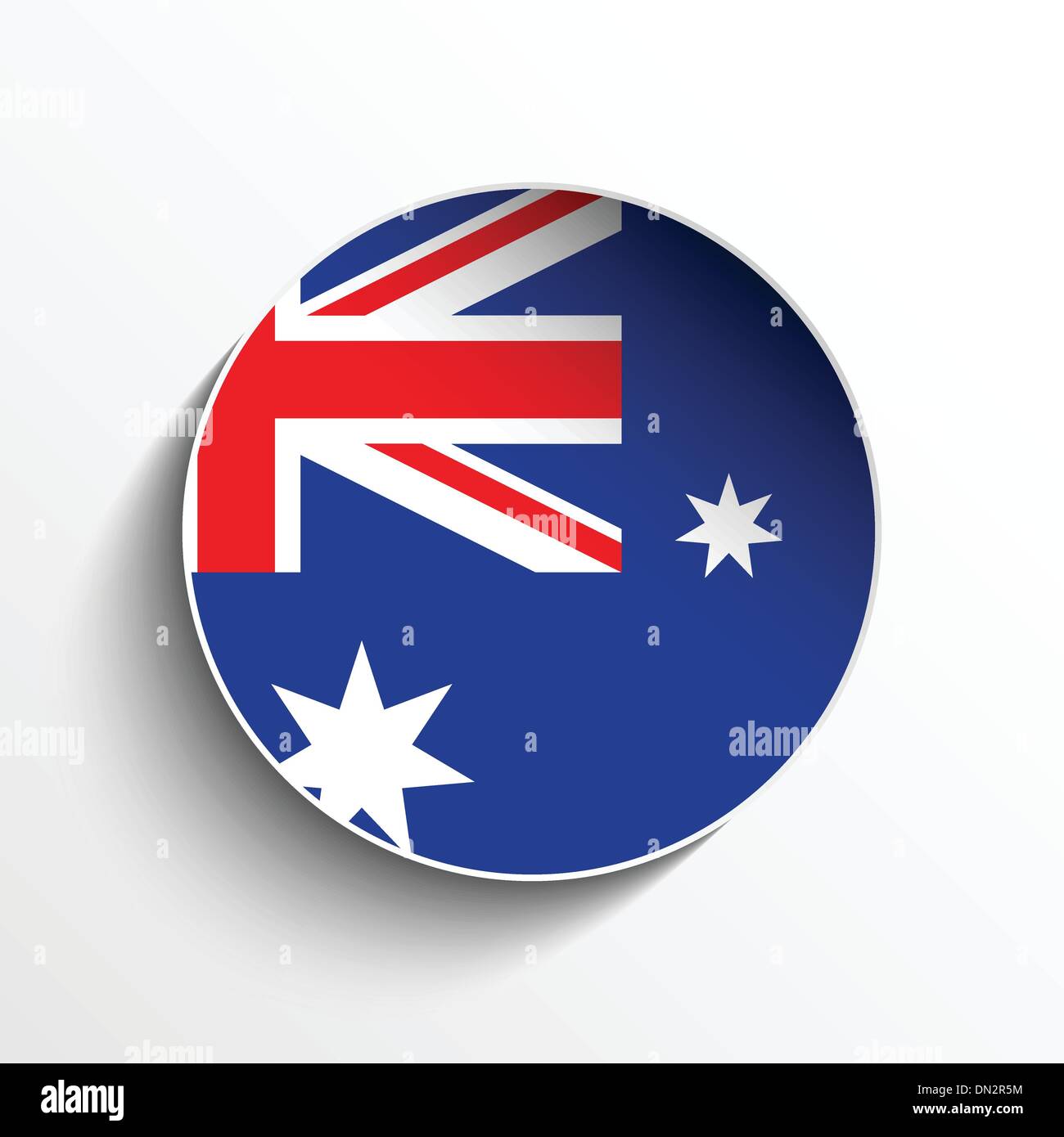 Australien Flagge Papier Kreis Schatten drücken Stock Vektor