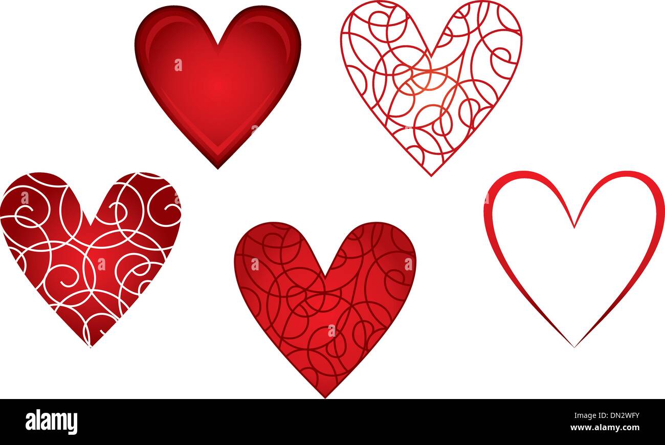 Set von Herzen Stock Vektor
