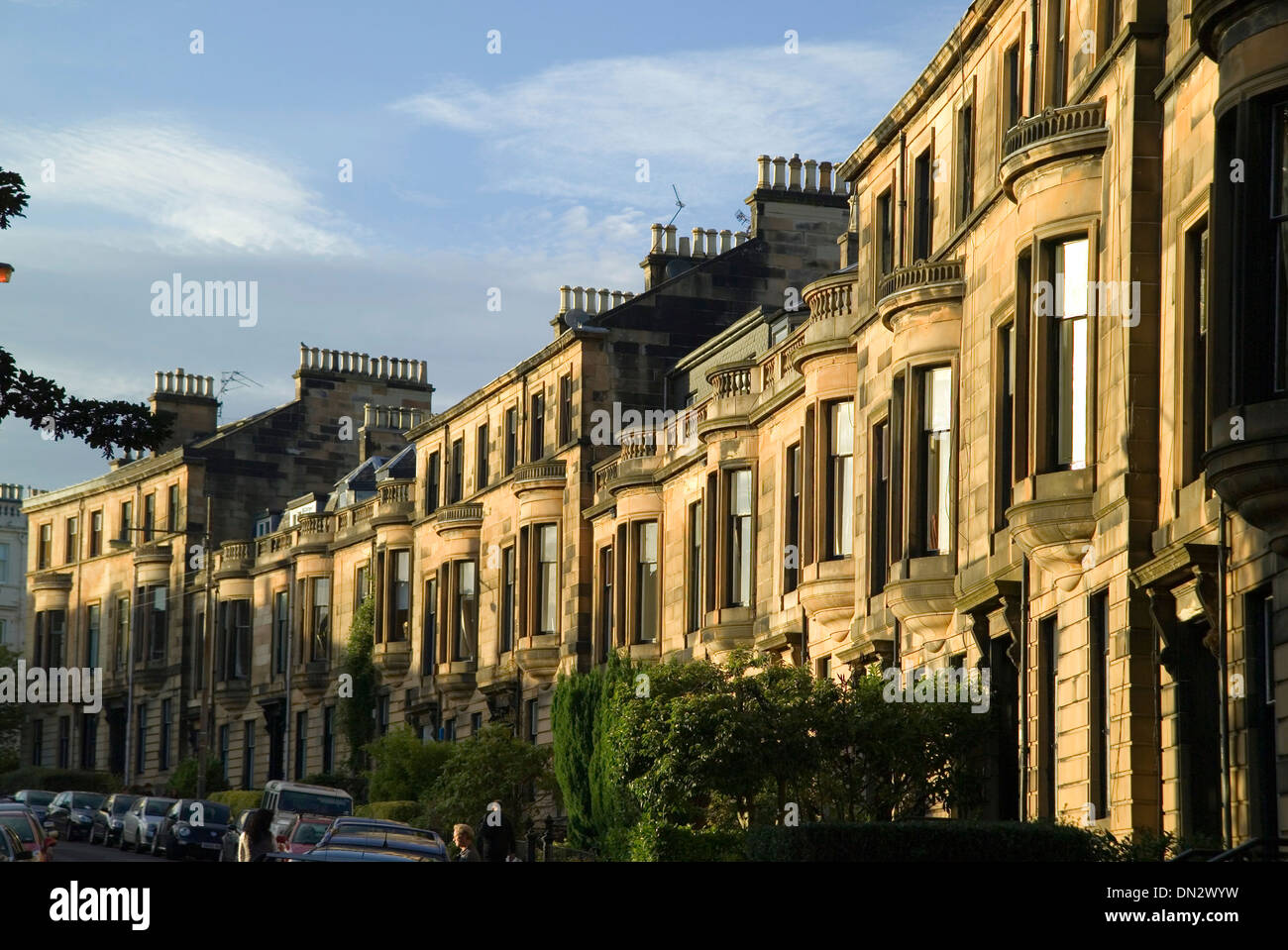 viktorianischen Stadthäusern in der Nähe University Avenue und Byres Road Glasgow Stockfoto