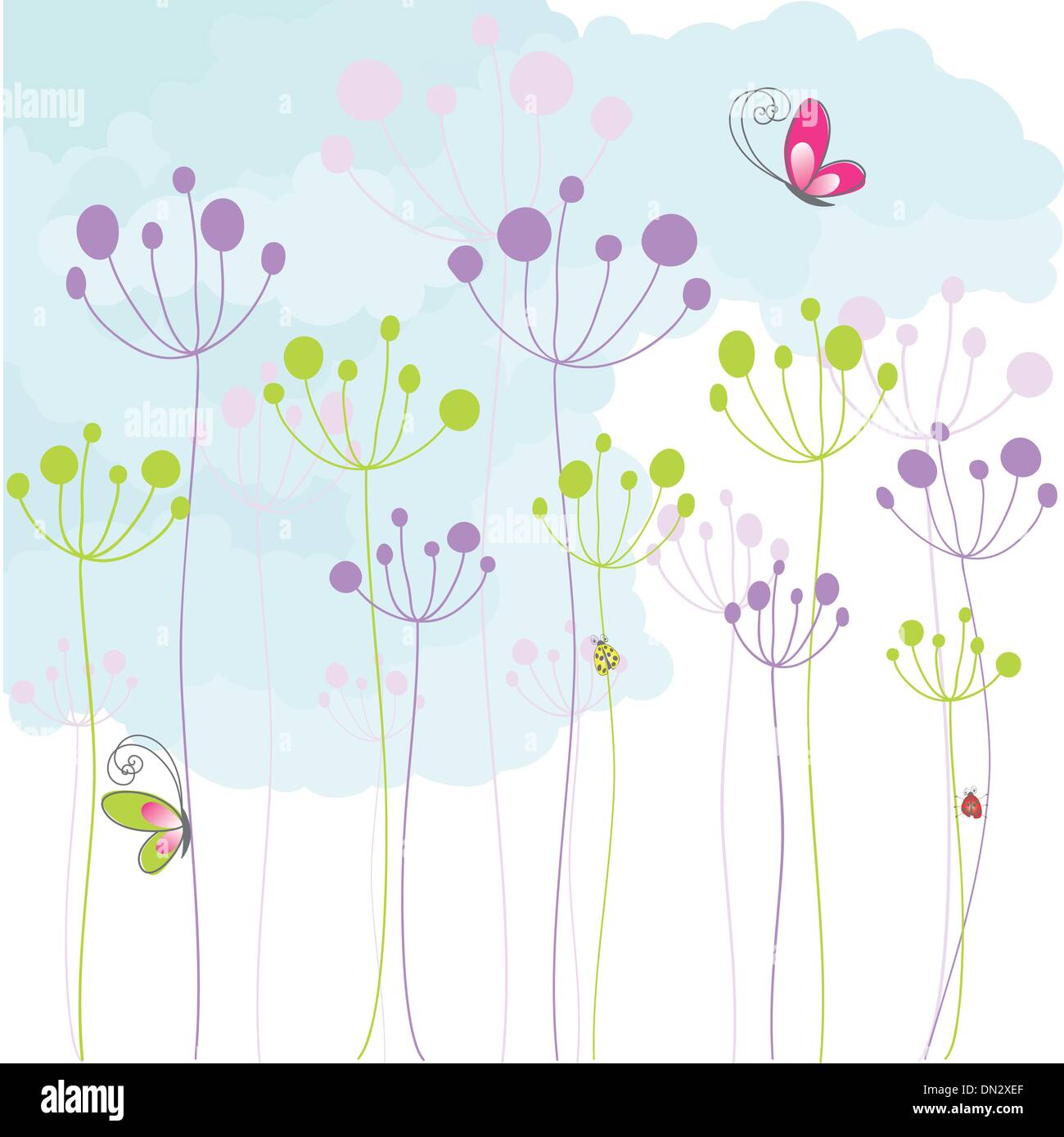 Abstrakten bunten Blumen Schmetterling Hintergrund Stock Vektor