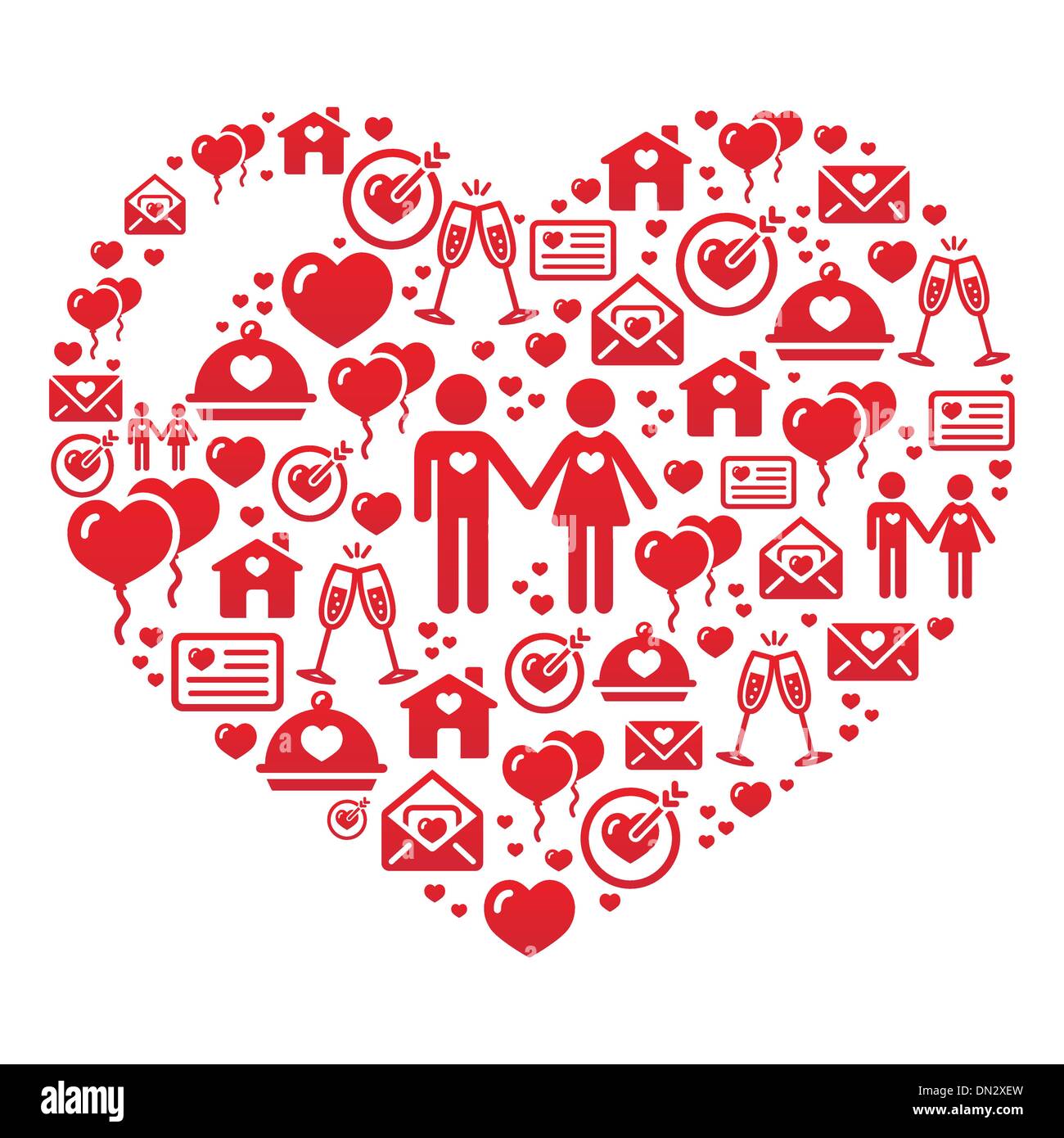 Mosaik-Herzkarte zum Valentinstag - Vektor Stock Vektor