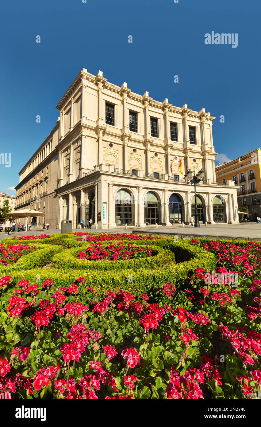 "Teatro Real" Opera House Plaza de Oriente Quadrat. Madrid. Spanien Stockfoto