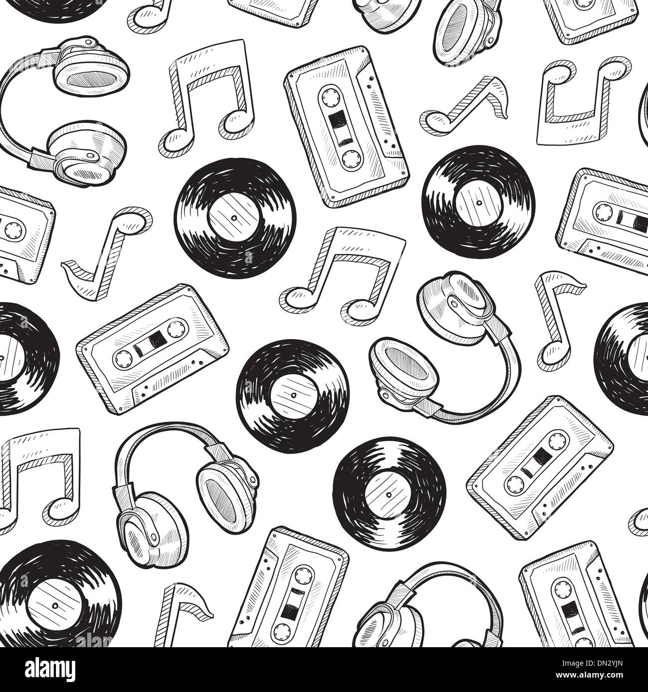 Nahtlose Hintergrundmusik Medien Stock Vektor