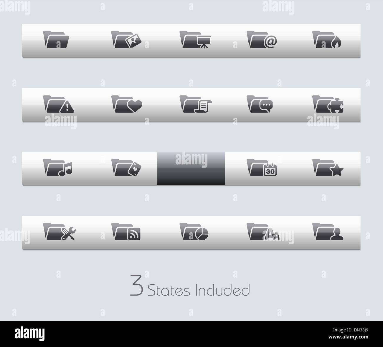 Ordnersymbole - 2 von 2 / / Bar Serie Classic Stock Vektor