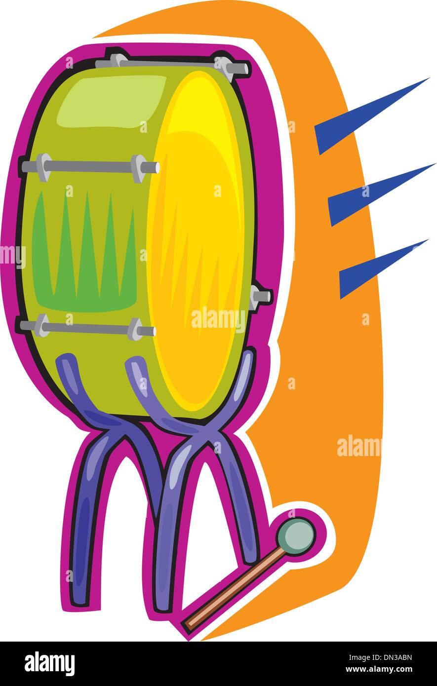 Bass-Drum-instrument Stock Vektor