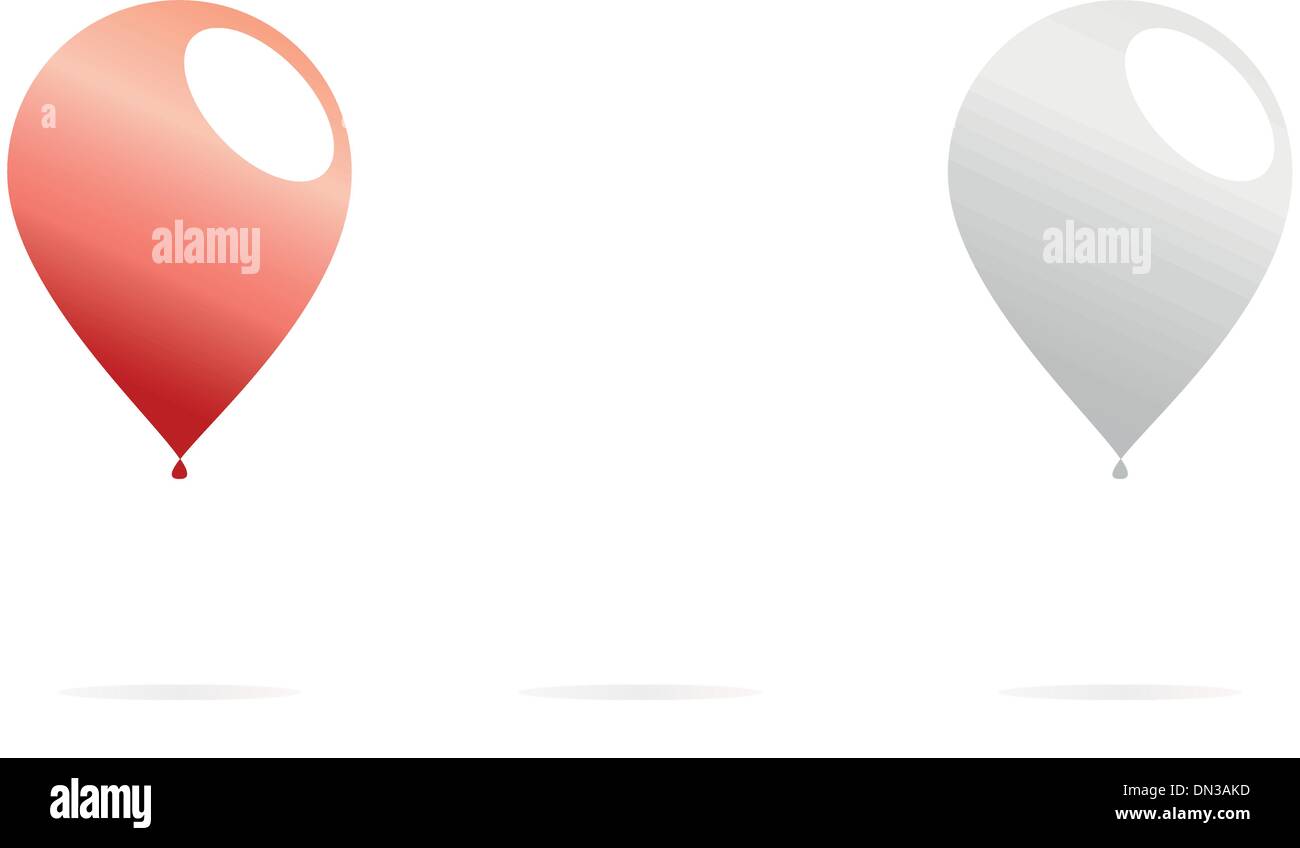 Luftballons, isoliert auf weiss Stock Vektor