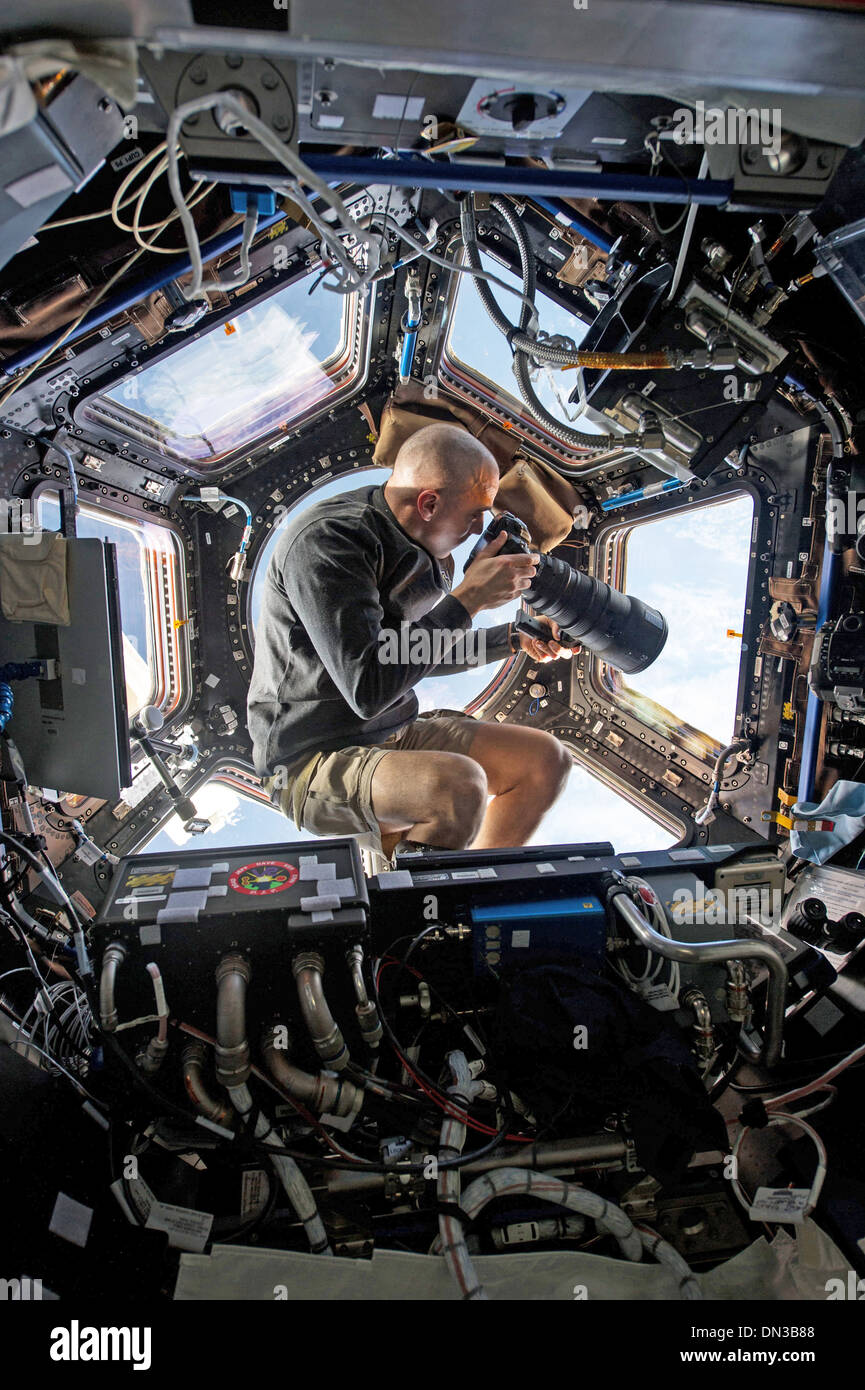 International Space Station Kuppel NASA Flugingenieur Astronaut Expedition 36 Stockfoto