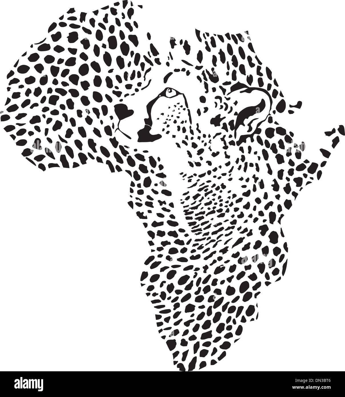 Afrika in einem Gepard-Tarnung Stock Vektor