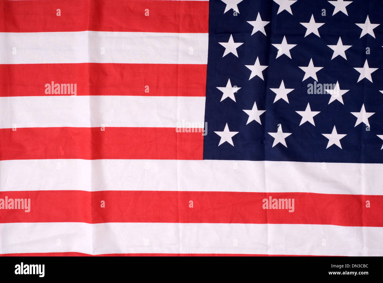 amerikanische zerknittert Flagge von close Stockfoto