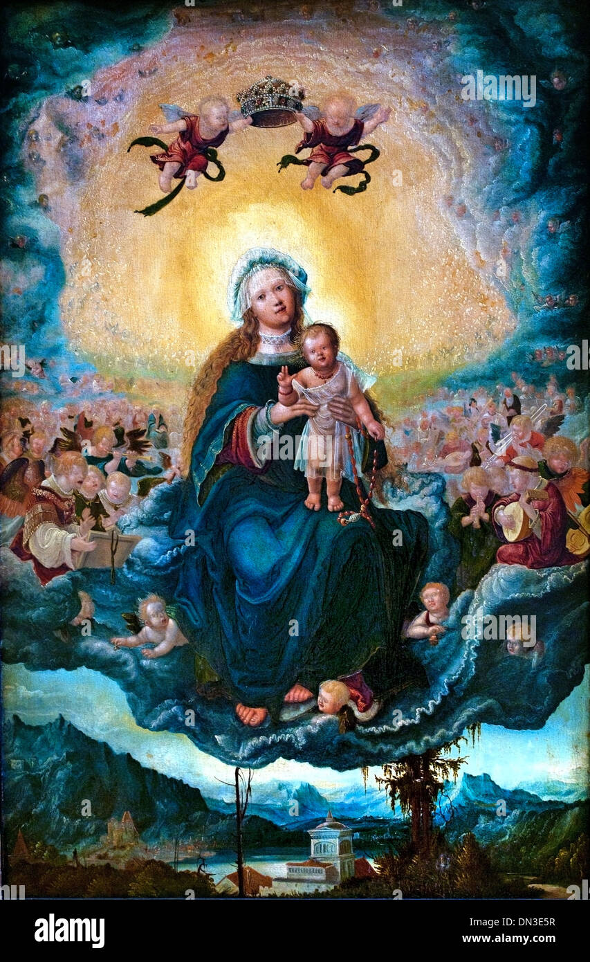 Maria Mit Dem Kinde in der Glorie - die Jungfrau und das Kind in der Herrlichkeit von Albrecht Altdorfer 1480 – 1538 Deutsch Deutschland Stockfoto