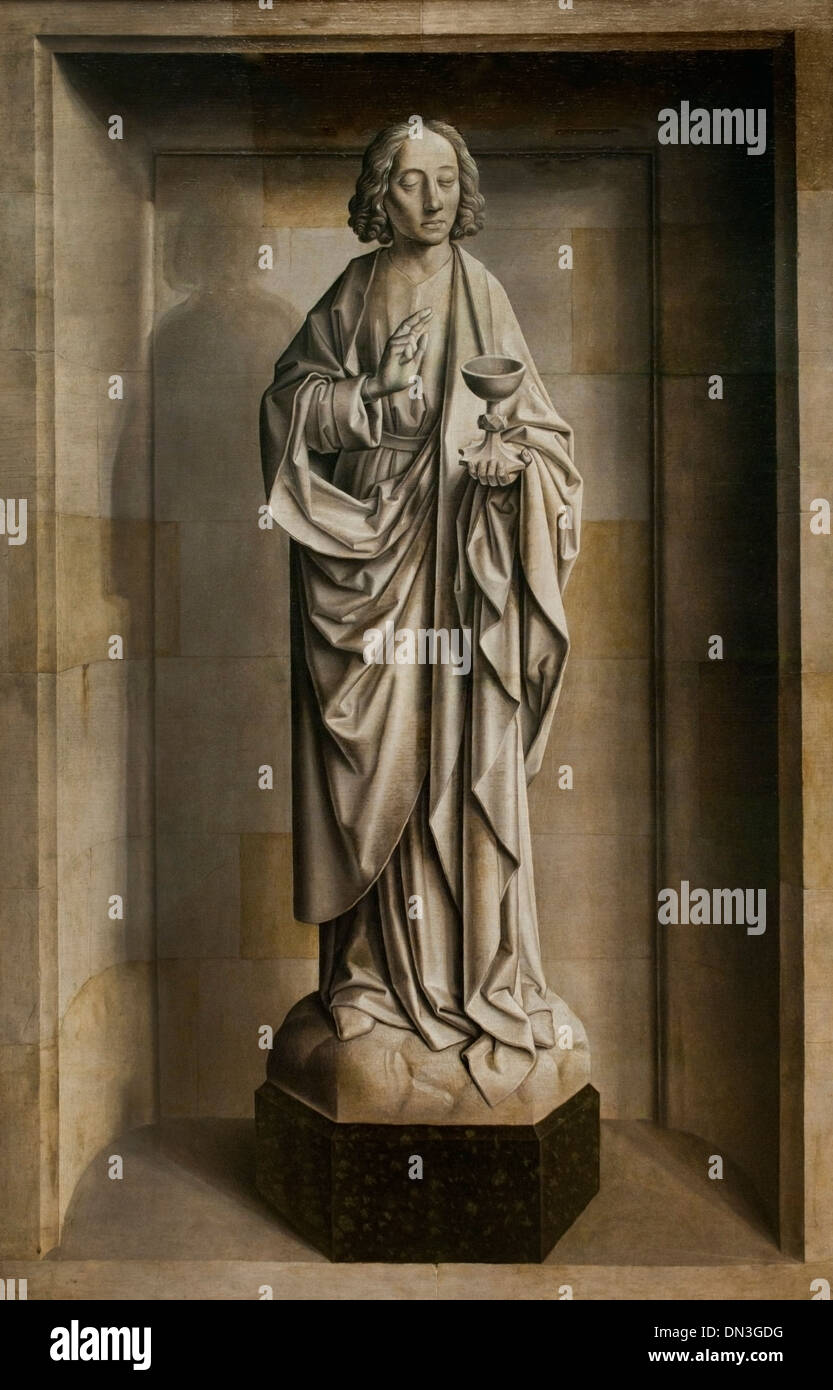 Johannes Evangelista - St. Johannes der Evangelist von Dirk Diedrick Dieric Bouts 1410-1475 niederländischen Niederlande niederländische Niederländischen Löwen Stockfoto
